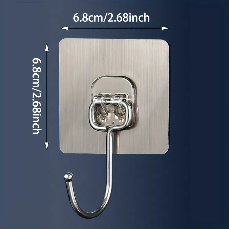 Heavy-Duty Adhesive Wall Hooks for Kitchen and Bathroom