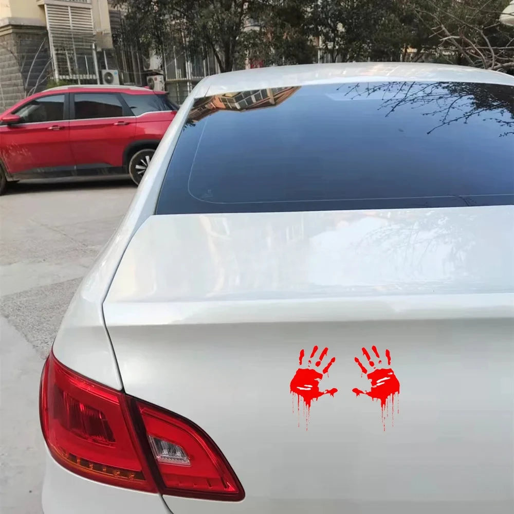 Bloody Handprint Halloween Car Decal