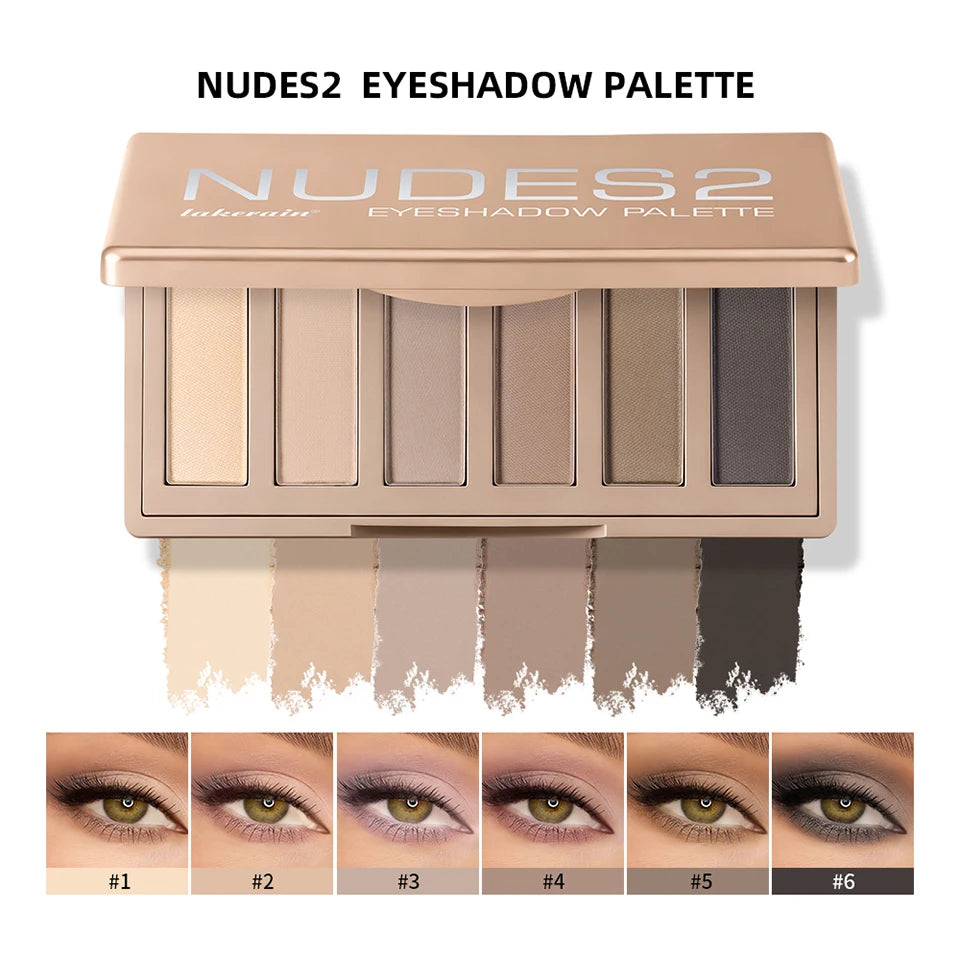 6-Color Matte Eyeshadow Palette for Natural and Smokey Eye Looks