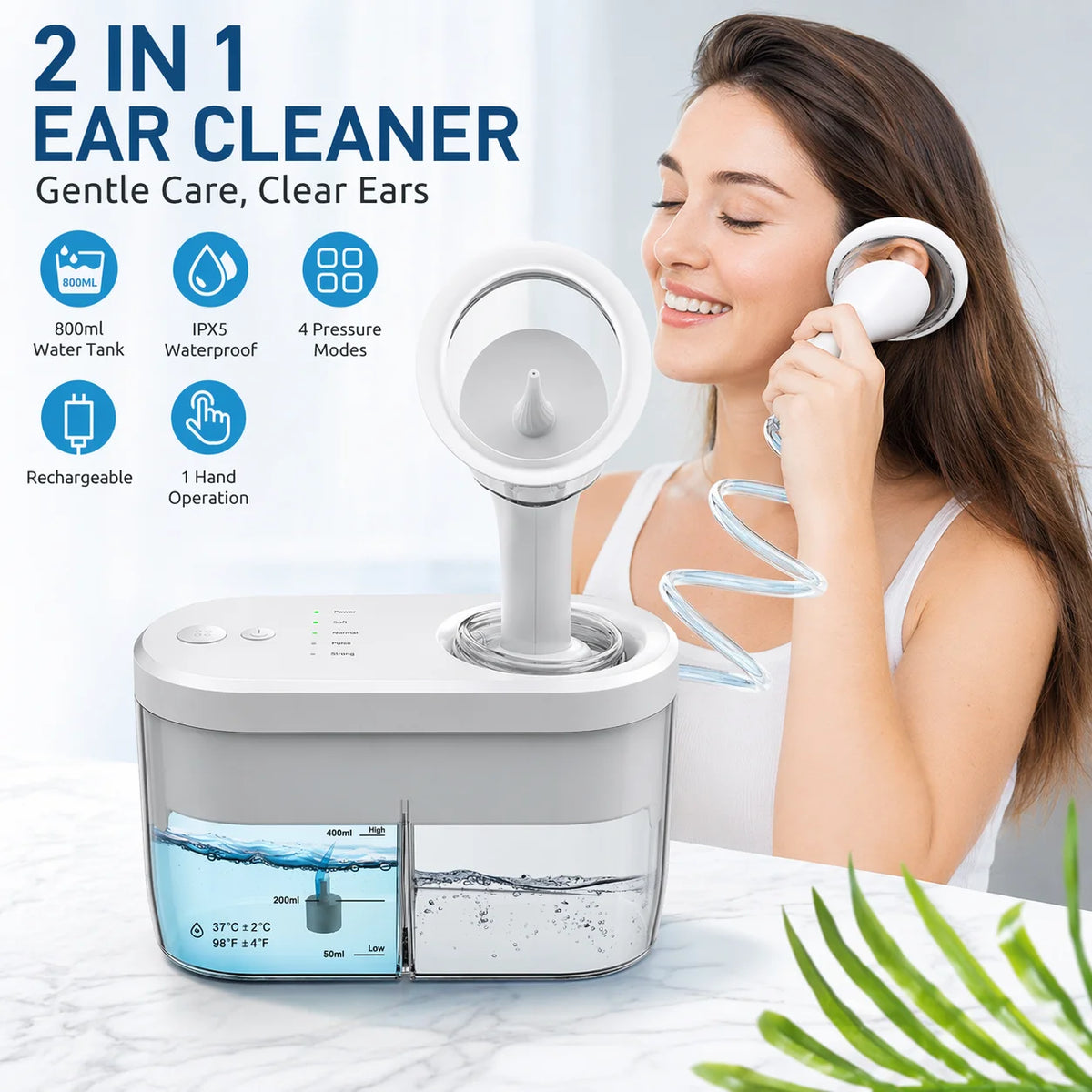 Electric Ear Wax Removal Kit with 4 Pressure Modes