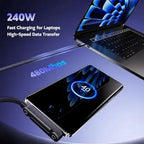 240W Fast Charging Cable with Integrated Phone Stand