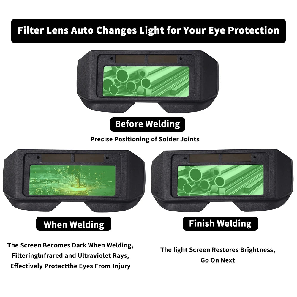 Solar Auto-Darkening Welding Goggles