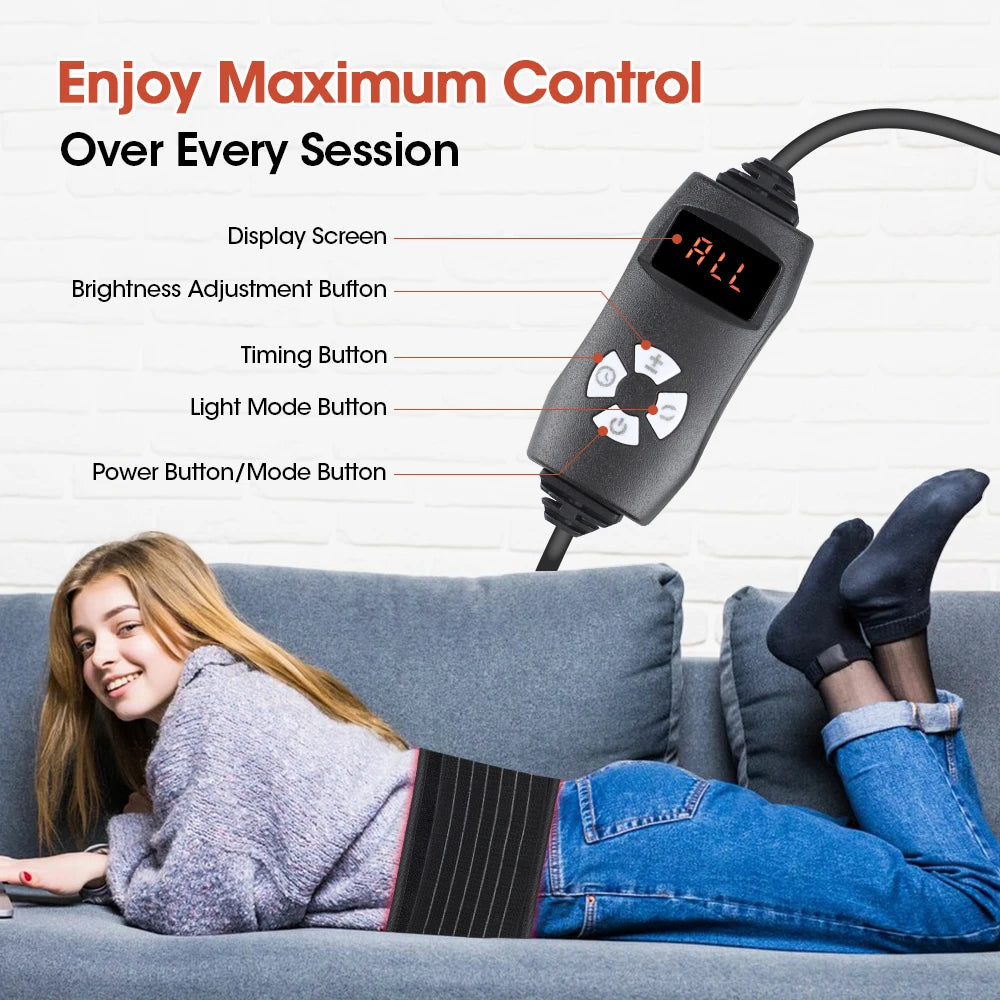 Red Light Therapy Belt for Body Pain Relief and Skin Rejuvenation