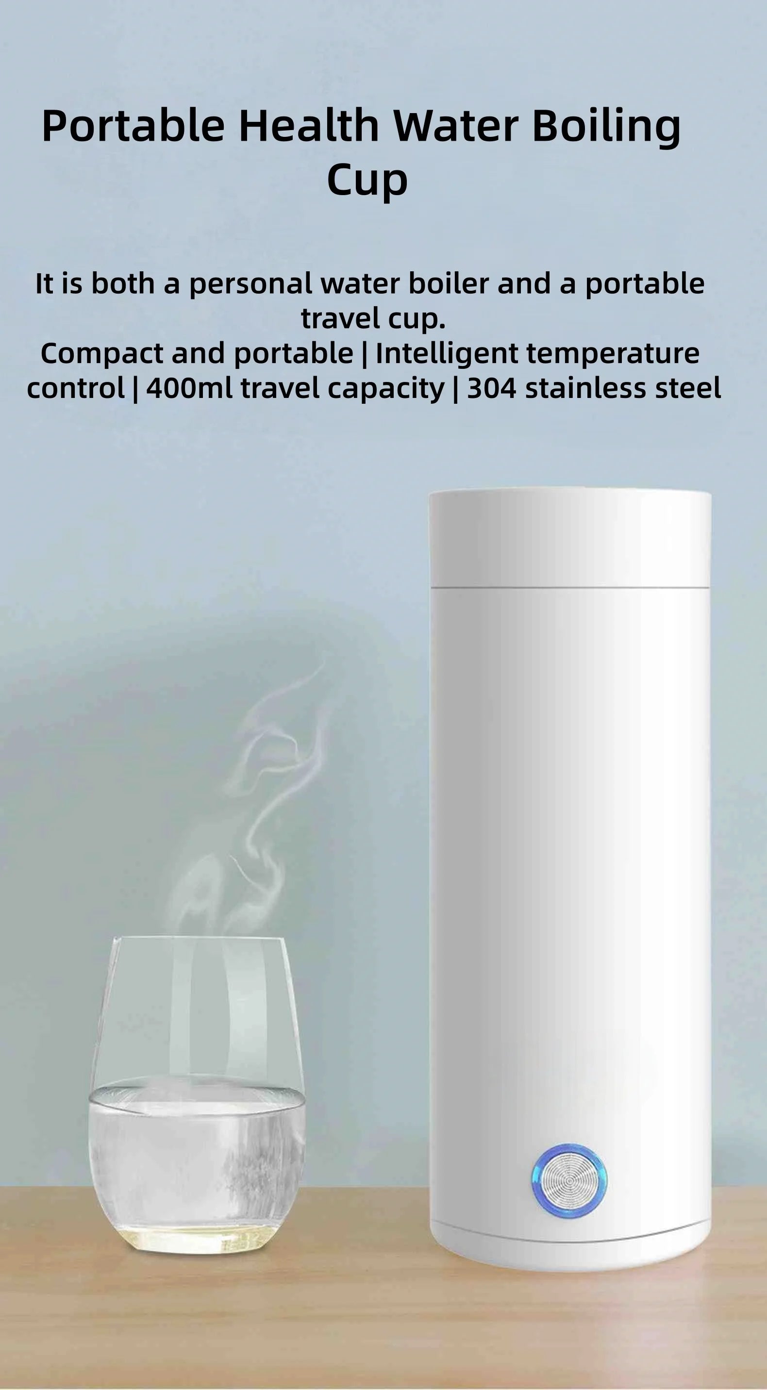 Portable Electric Travel Kettle for Hot Water and Drinks
