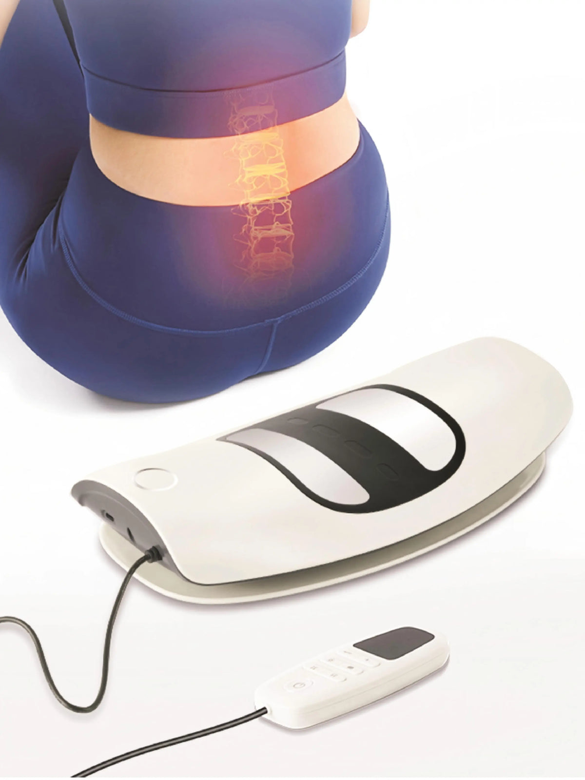 Electric Lumbar Back Stretcher and Massage Device