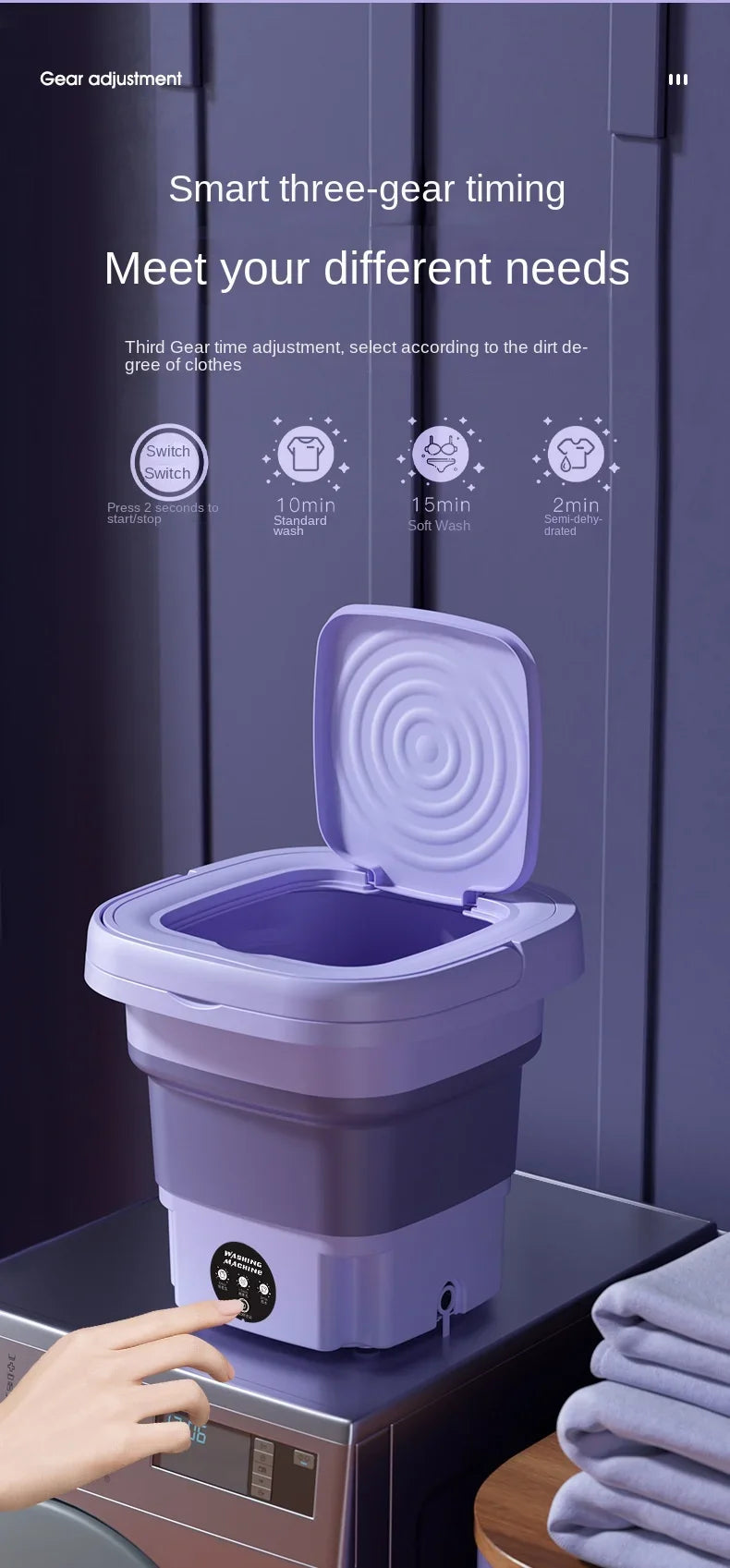 Portable Folding Washing Machine for Underwear and Socks - 21