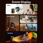 Portable Electric Space Heater with Ambient Flame Light