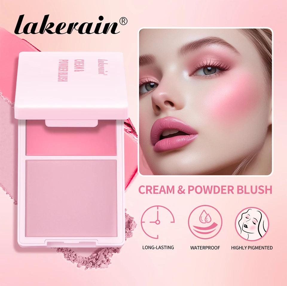 2-in-1 Cream and Powder Blush Palette for Radiant Glow