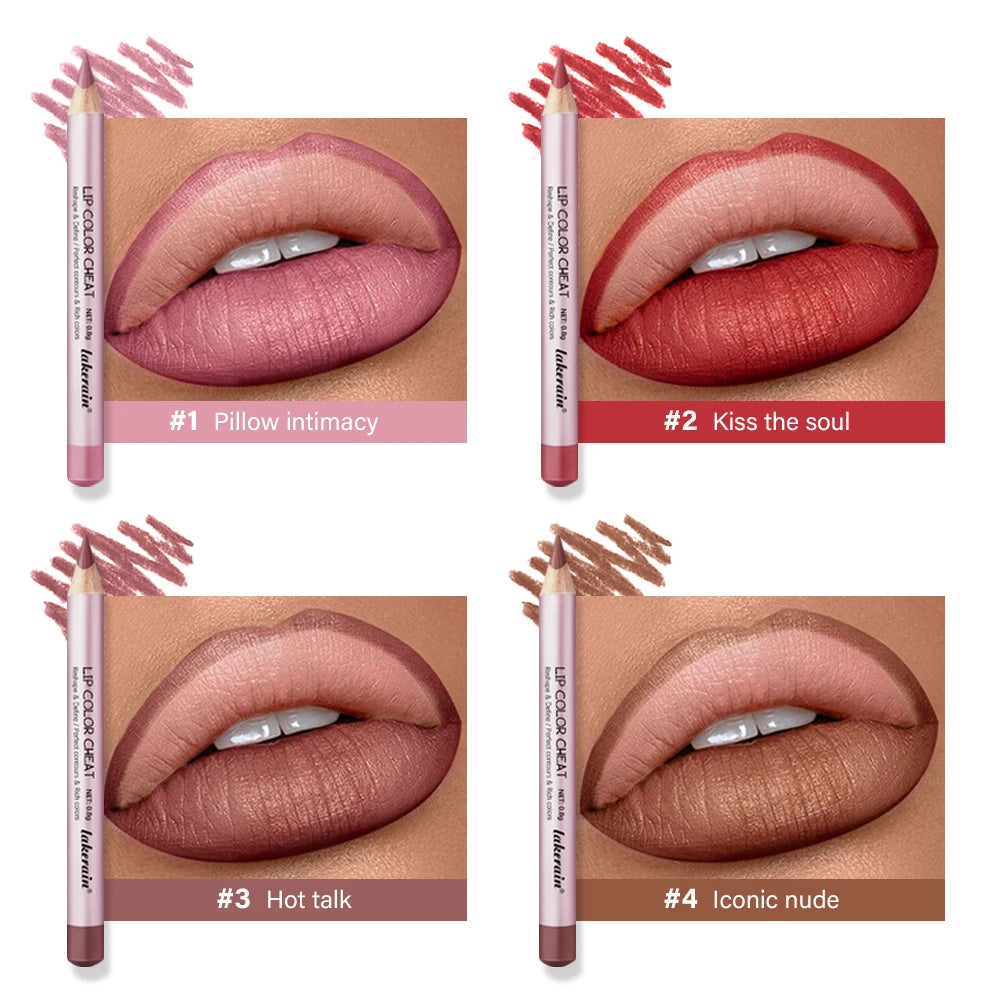 Waterproof Matte Lip Liner Pencil Set for Defined Lips