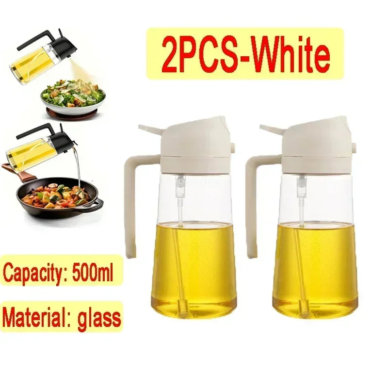 2-in-1 Glass Oil Dispenser and Kitchen Spray Bottle