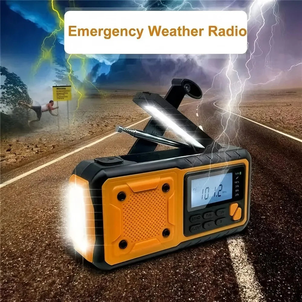 Portable Emergency Solar Hand Crank Radio with Power Bank