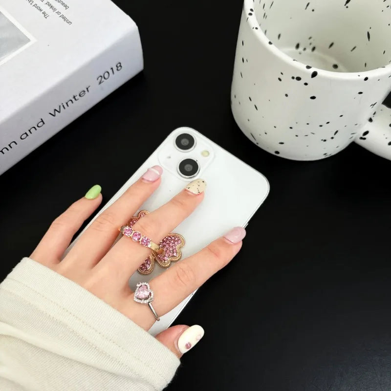 Butterfly Diamond Ring Phone Holder and Stand - 5