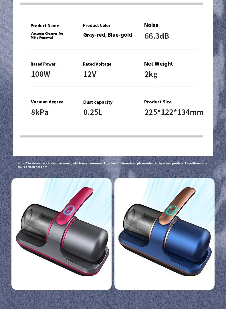 Wireless Handheld Mattress Vacuum and Mite Remover