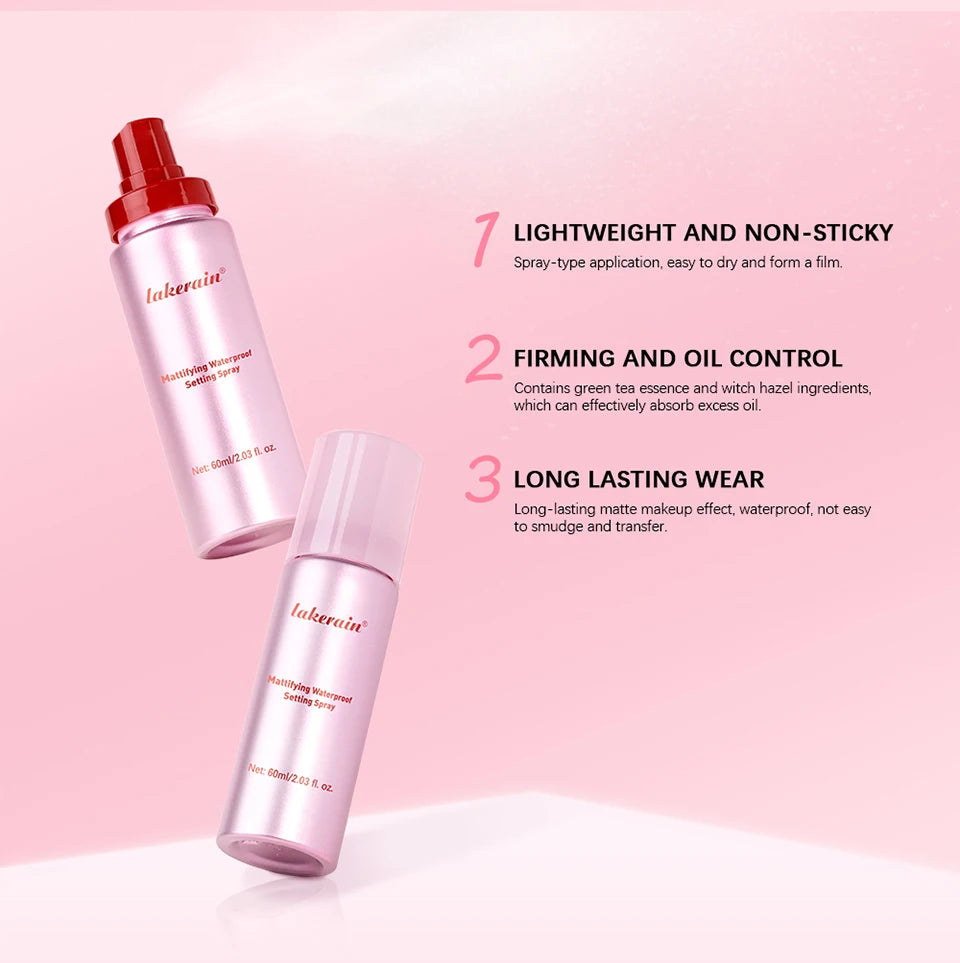 Mattifying Waterproof Makeup Setting Spray for Long-Lasting Wear