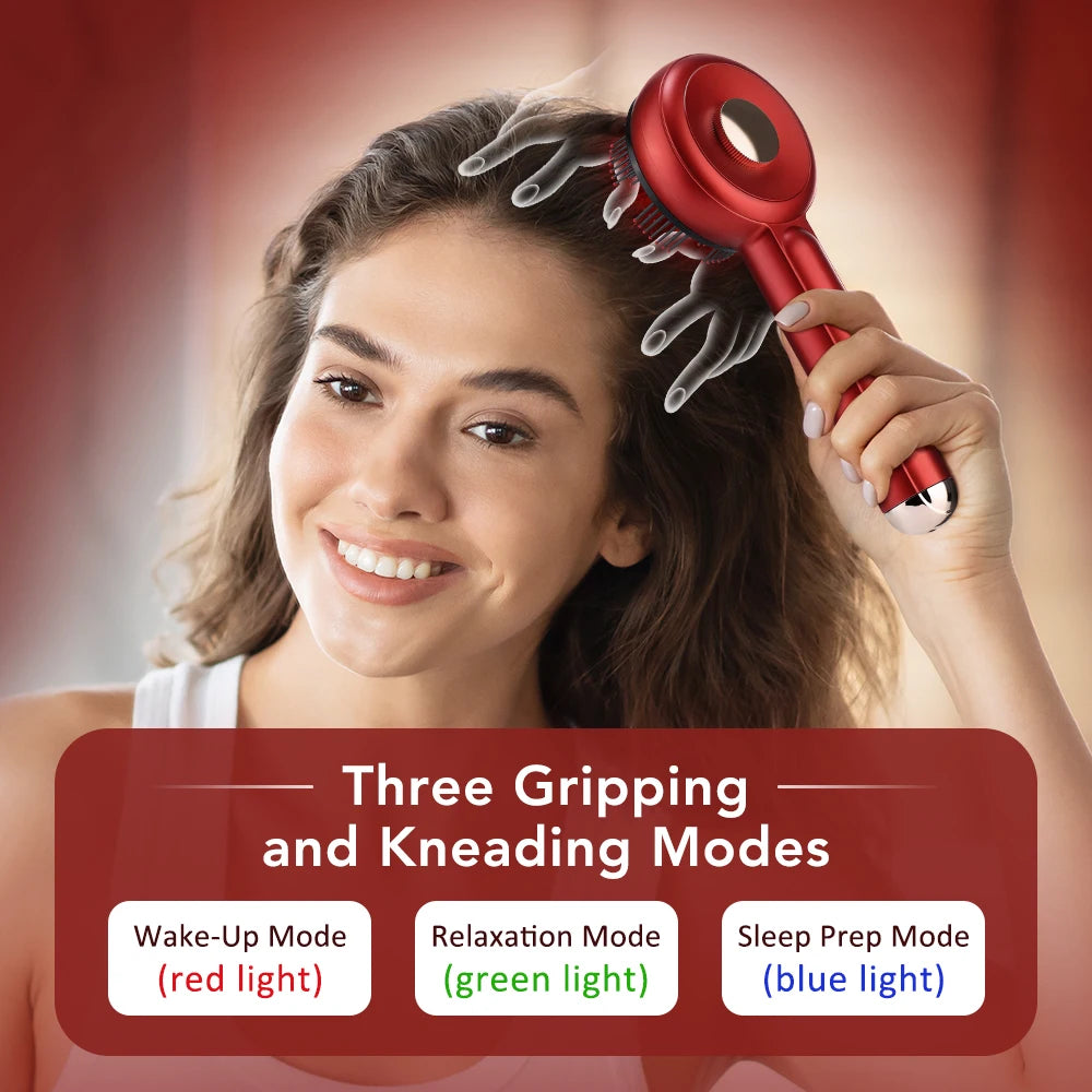 Electric Scalp Vibration Massage Comb with Red Light Therapy