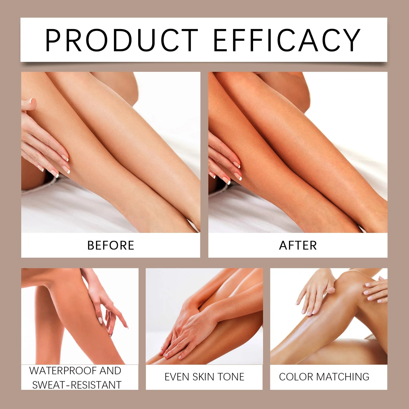 Waterproof Leg Makeup Concealer and Instant Bronzer Cream - 11