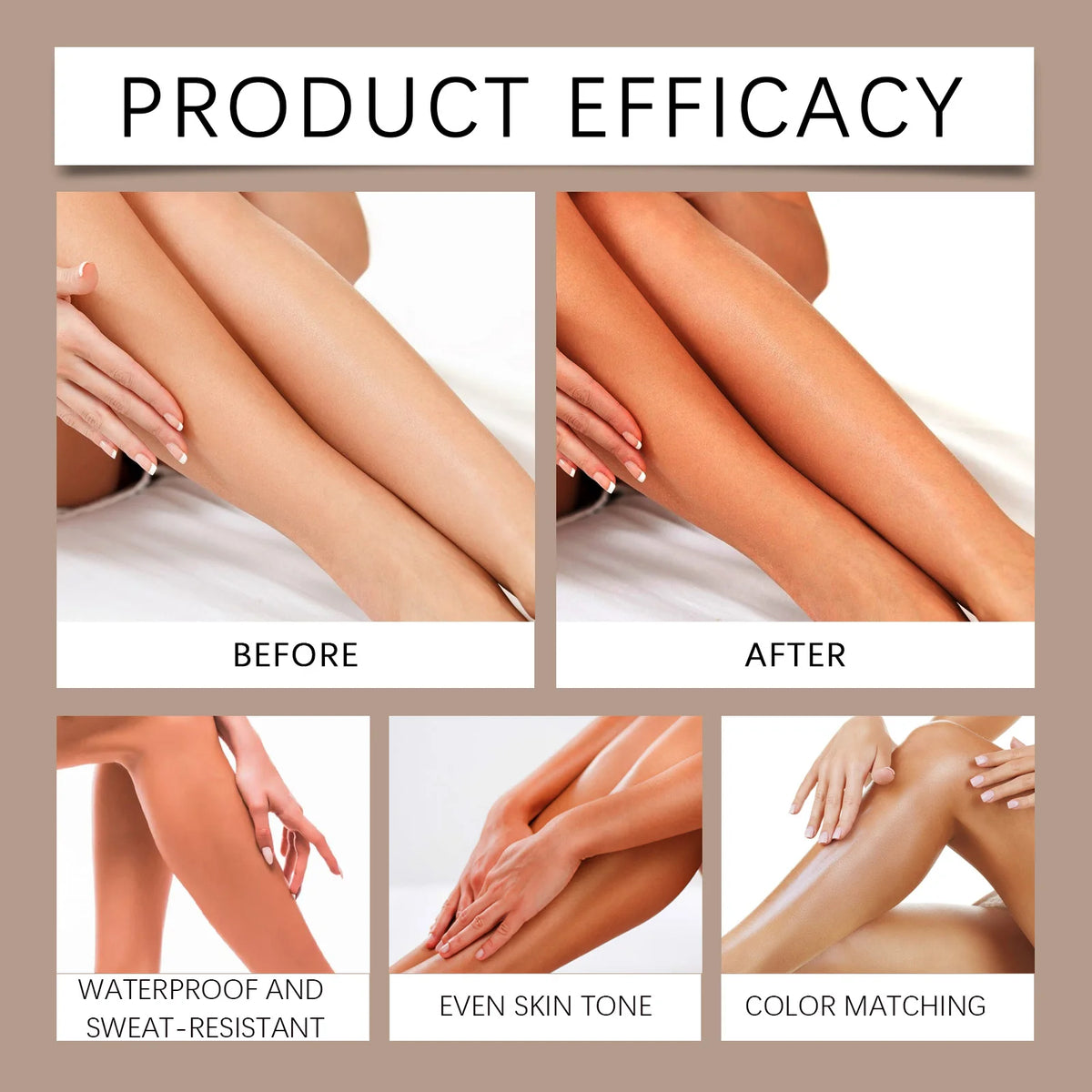 Waterproof Leg Makeup Concealer and Instant Bronzer Cream