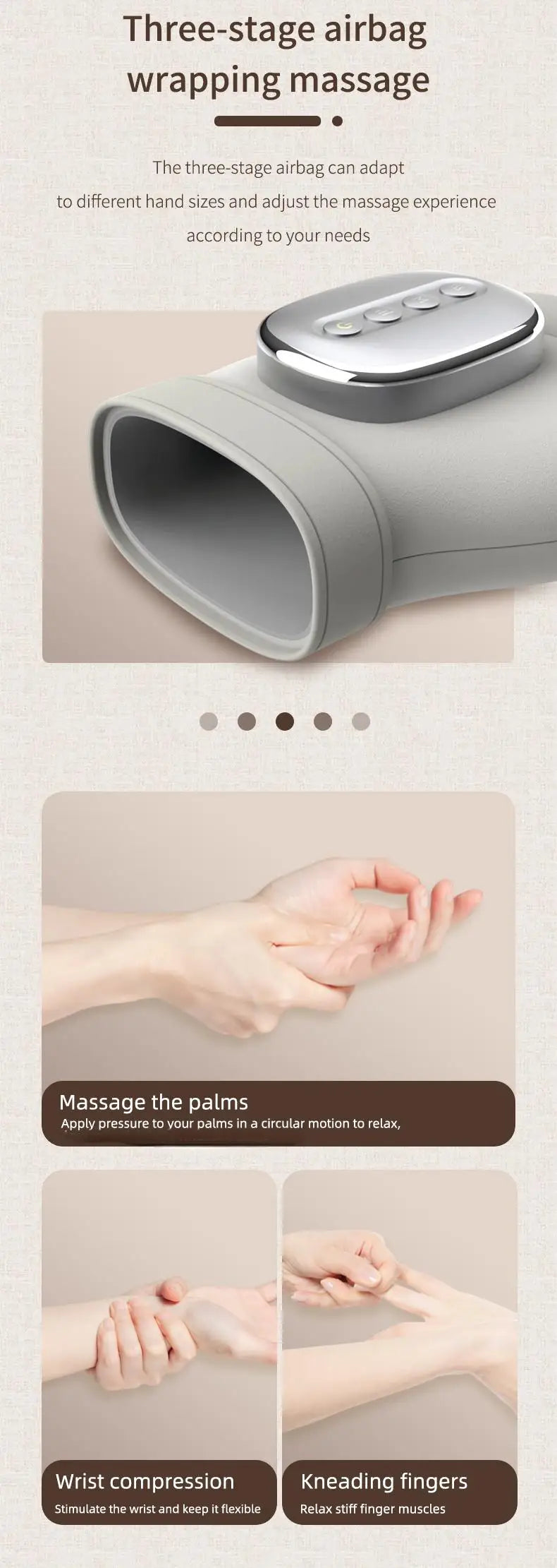Electric Hand and Wrist Compression Massager with Heat - 10