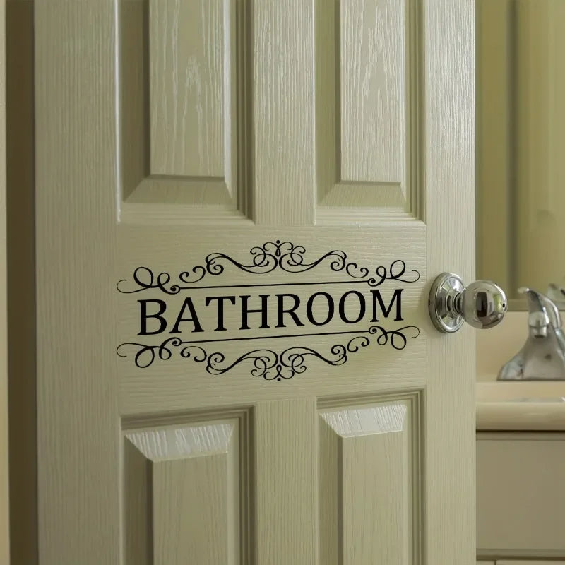 Waterproof Decorative Bathroom Door Wall Decal