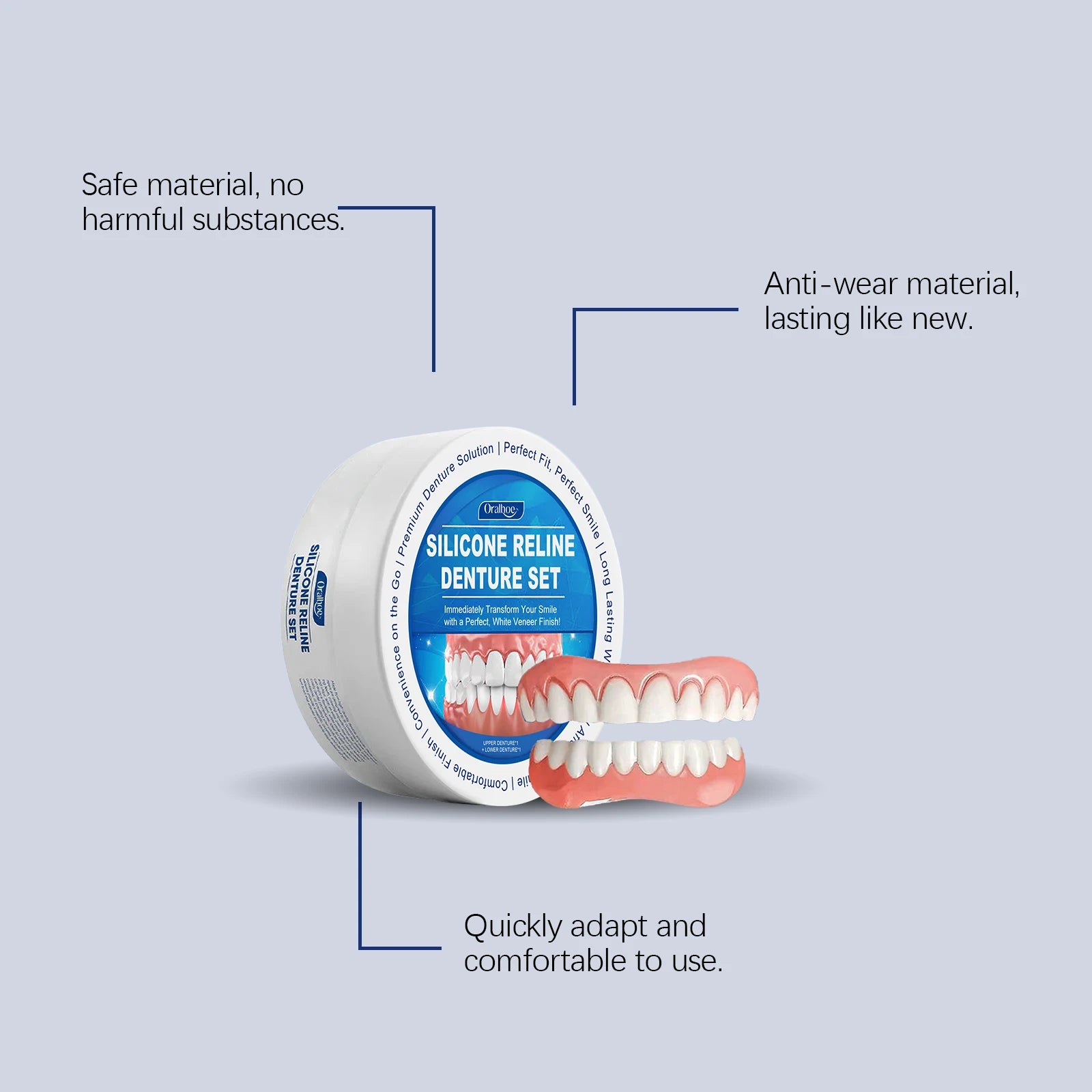 Flexible Silicone Denture Reline and Temporary Repair Kit - 17