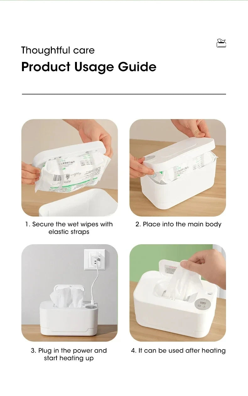 Portable Baby Wipe Warmer with LED Temperature Display