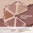 Matte Bronzer Powder for Long-Lasting Smooth Face Makeup