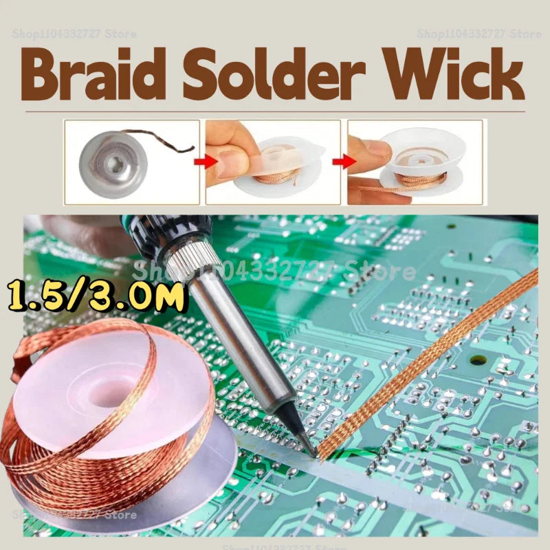 Copper Desoldering Braid Wick for Electronics Repair - 1