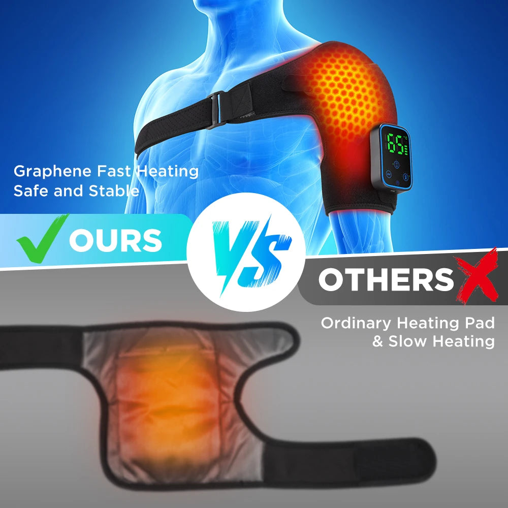 Wireless Heated Shoulder Massager with Vibration and App Control