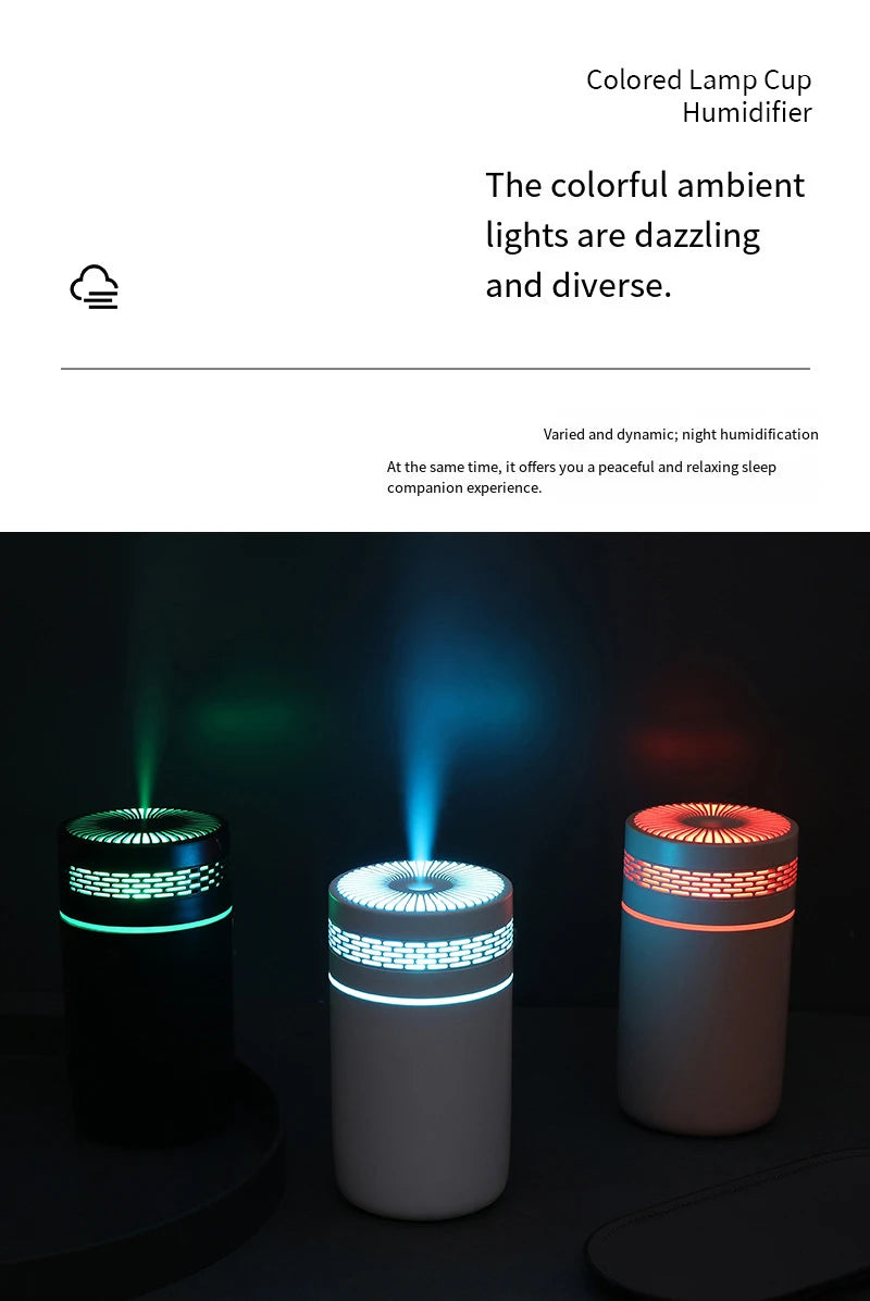 Portable Mini LED Car and Desk Humidifier