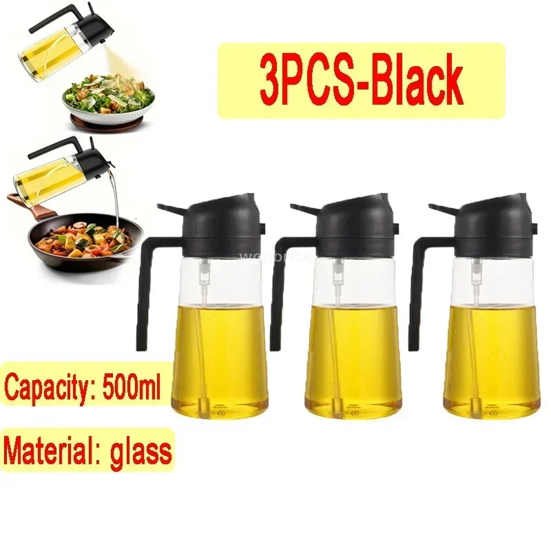 2-in-1 Glass Oil Dispenser and Spray Bottle