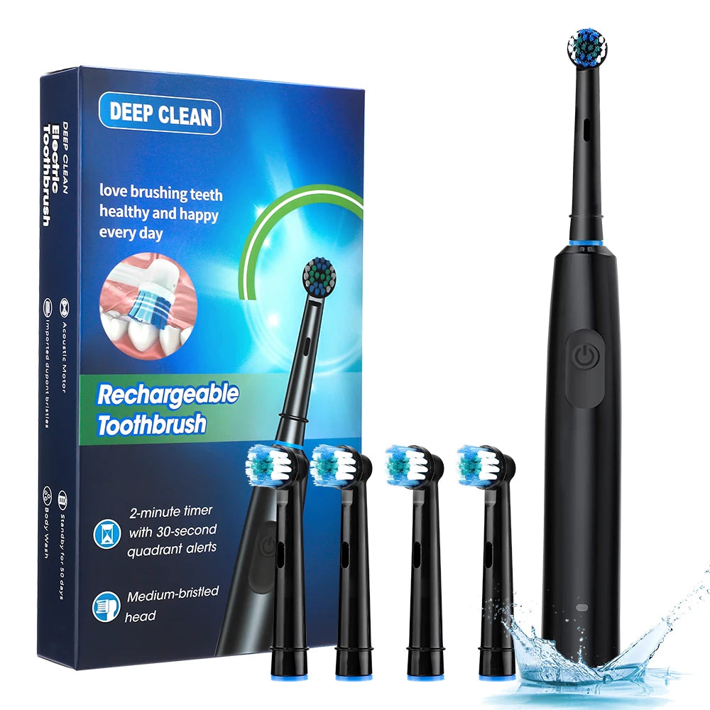 Rechargeable Rotating Electric Toothbrush for Deep Cleaning