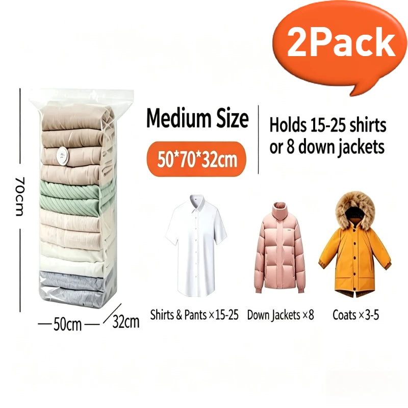 Pump-Free Vacuum Compression Storage Bags for Bedding and Clothes - 37
