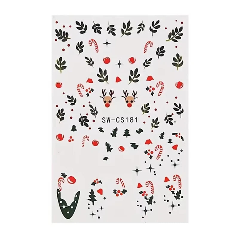 3D Christmas Cartoon Self-Adhesive Nail Art Decal Stickers