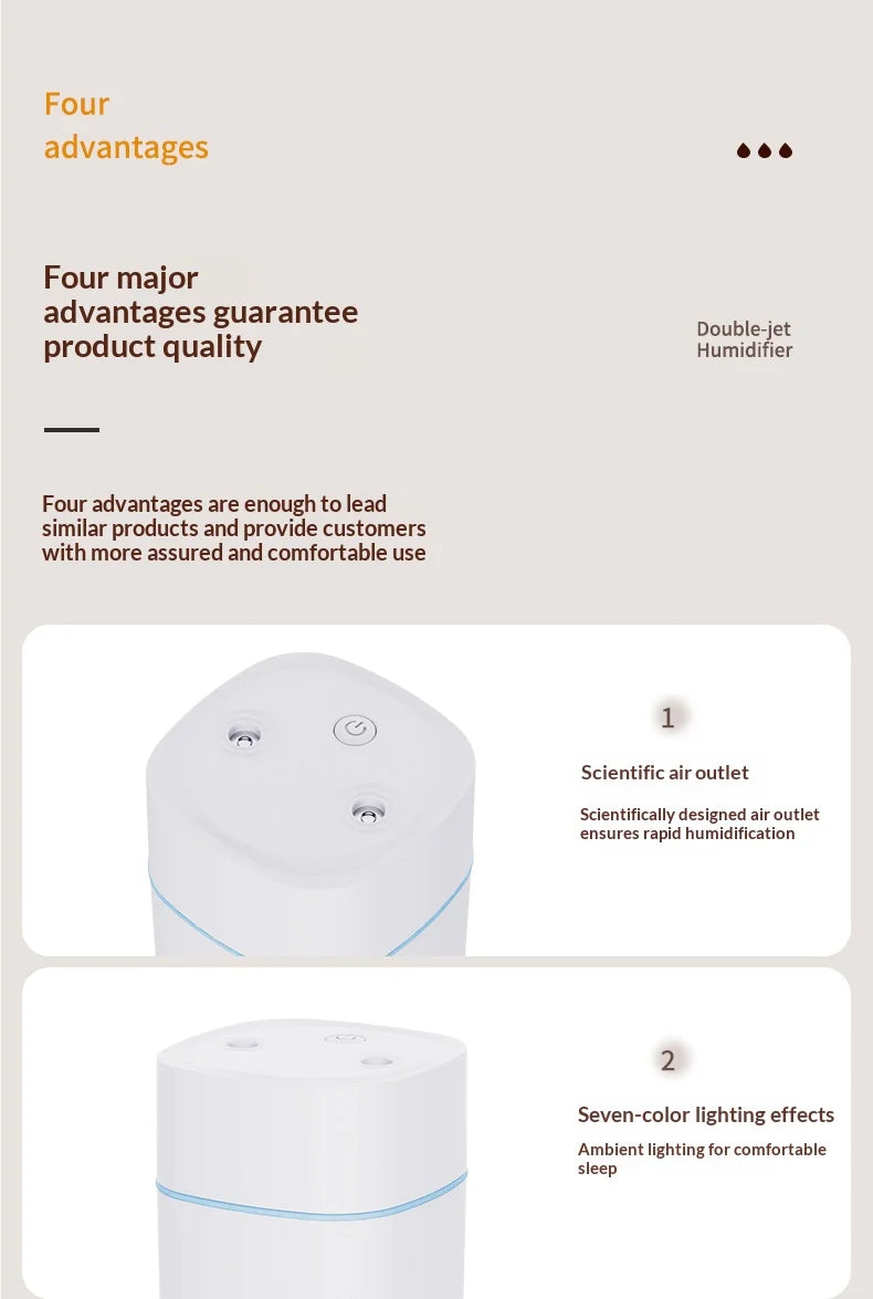 Portable Dual Spray Aromatherapy Desktop Humidifier