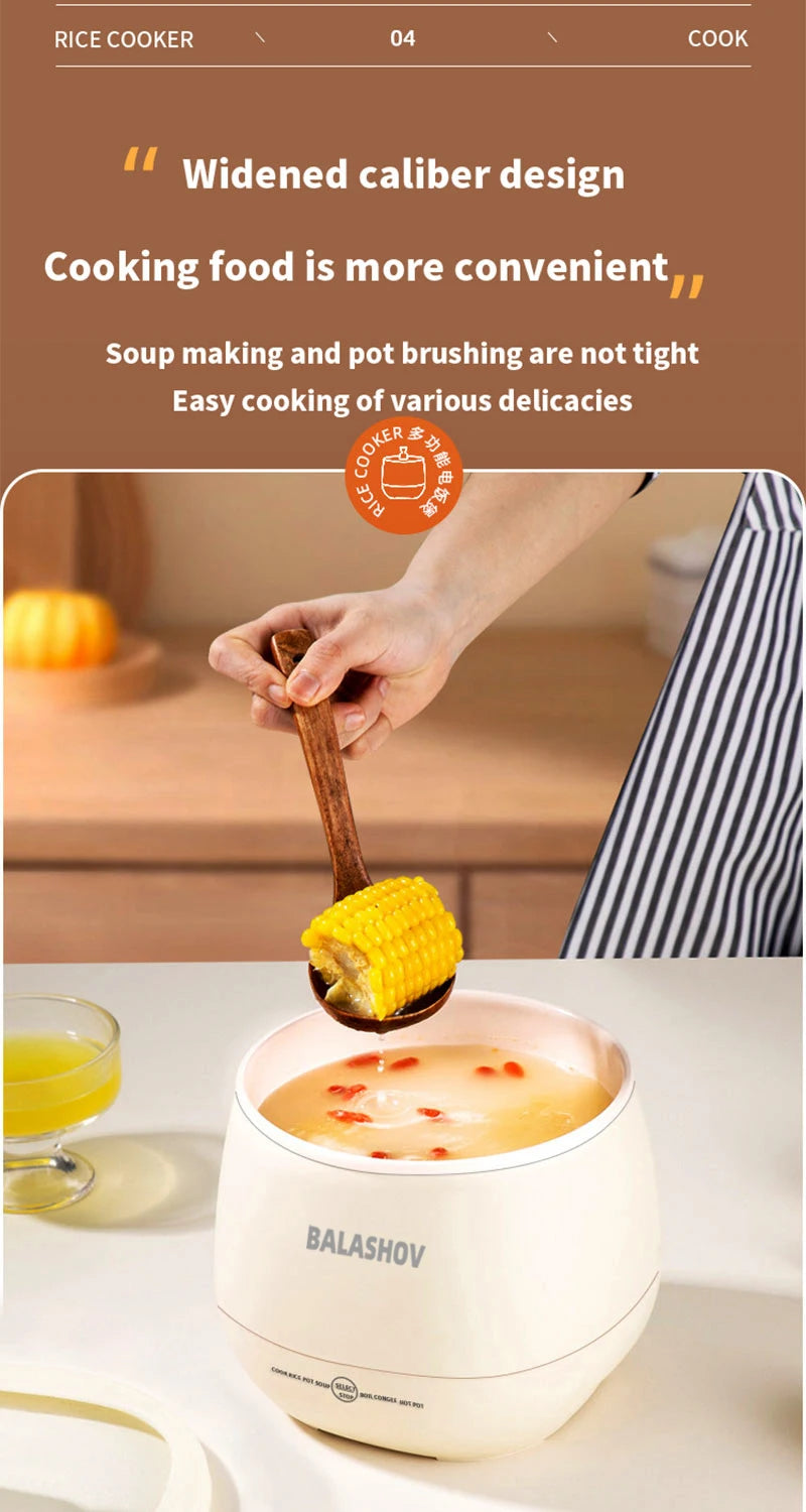 Portable 1.8L Smart Mini Rice Cooker for Small Kitchens and Dorms