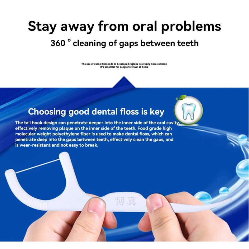 Portable Disposable Dental Floss Picks with Storage Case - 12