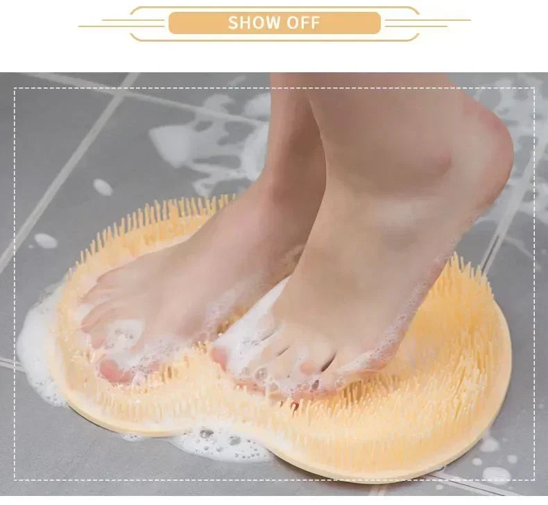 Non-Slip Silicone Shower Foot Scrubber and Massage Mat - 16