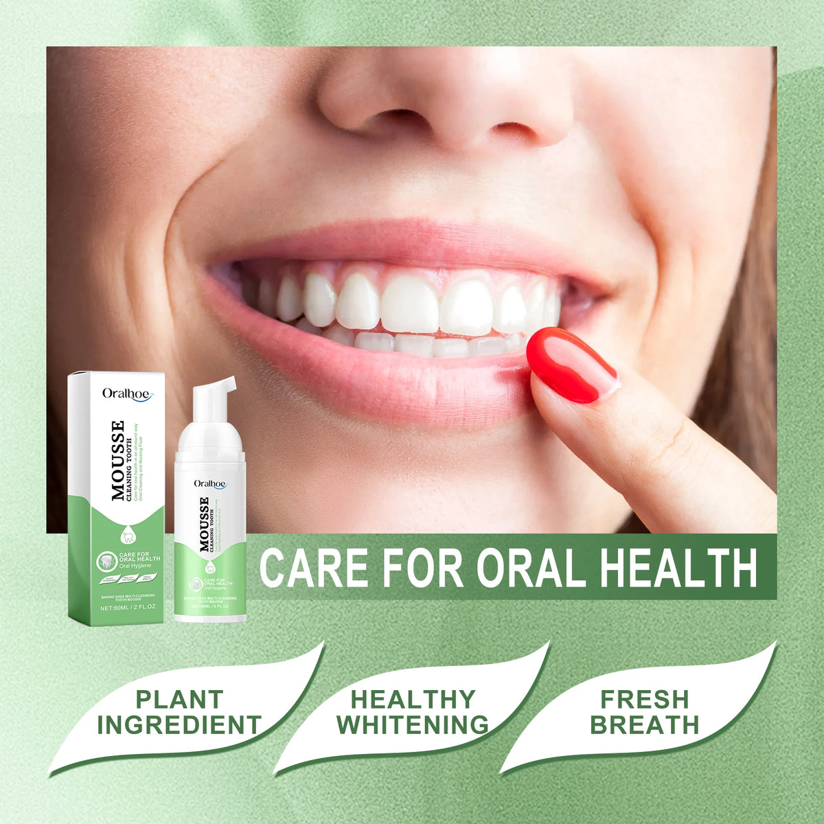 Whitening Foaming Toothpaste for Stain Removal