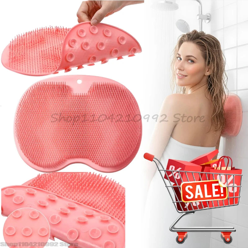 Silicone Shower Back Scrubber and Foot Massager Mat - 1