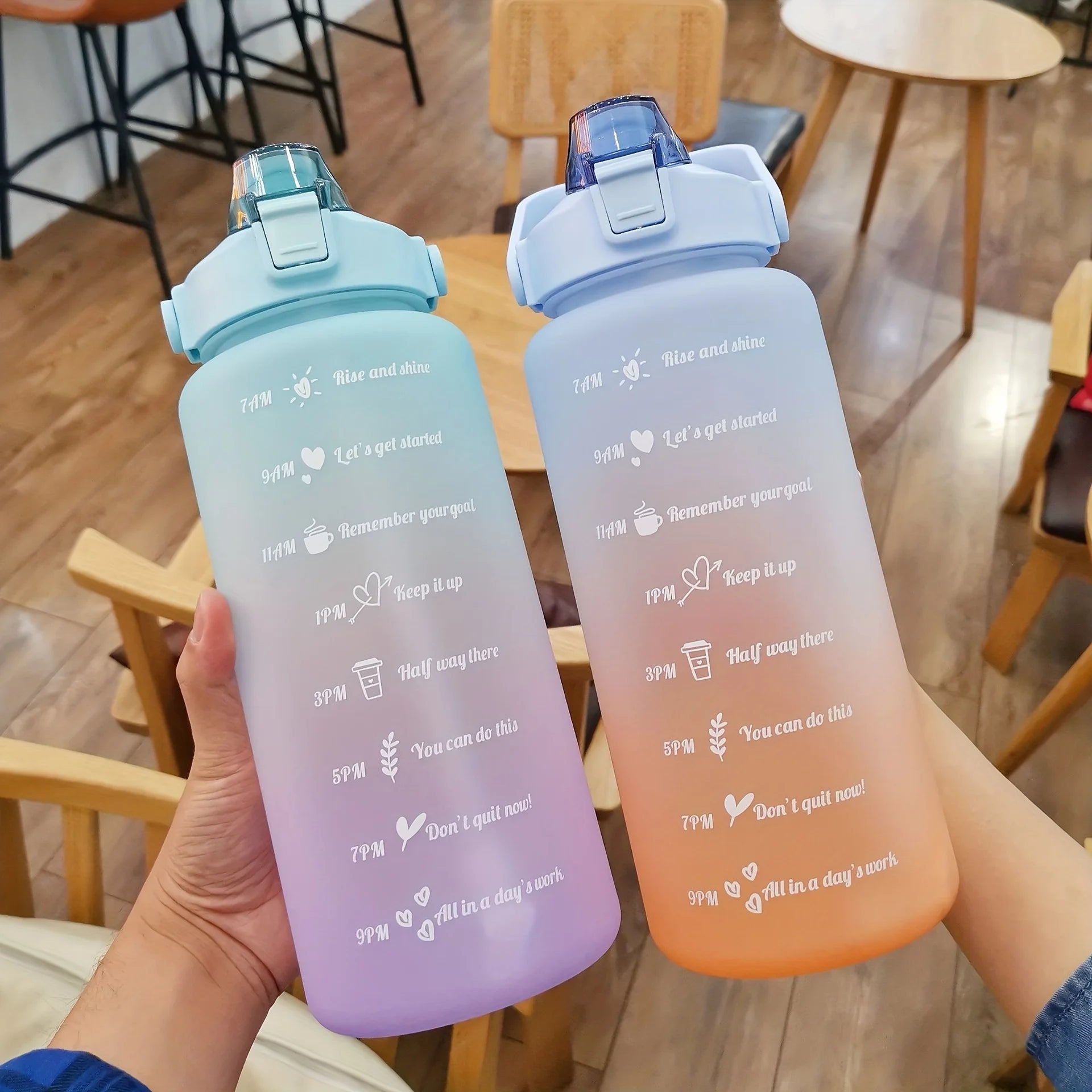 Motivational Leakproof Water Bottle with Time Marker - 10
