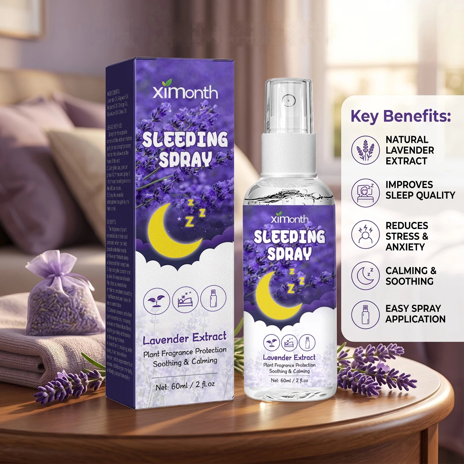 Lavender Calming Sleep Spray for Anxiety and Relaxation - 2