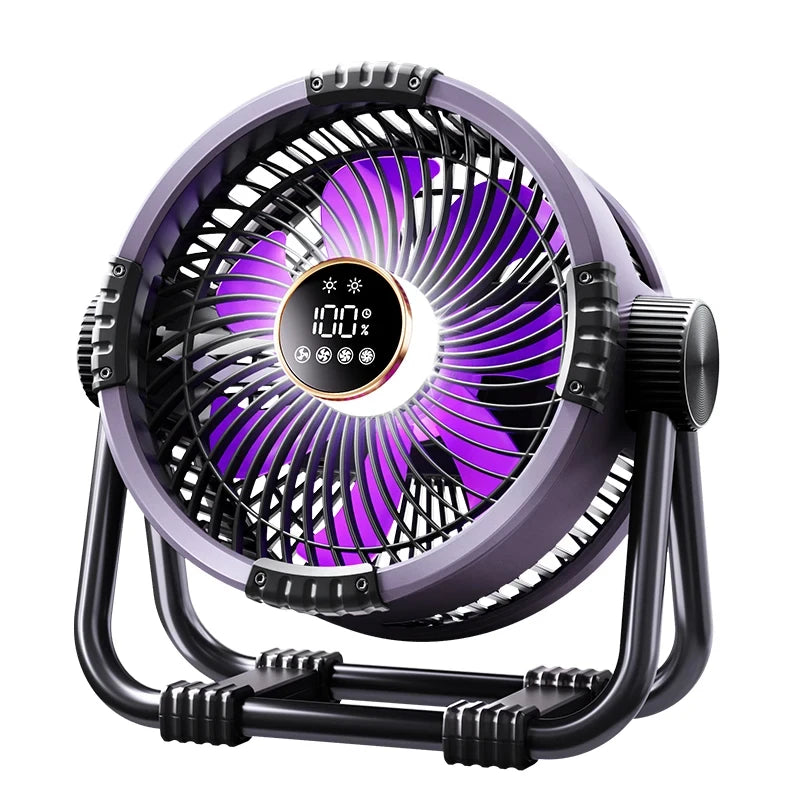 Portable Rechargeable Camping Fan with Night Light and Power Bank - 31