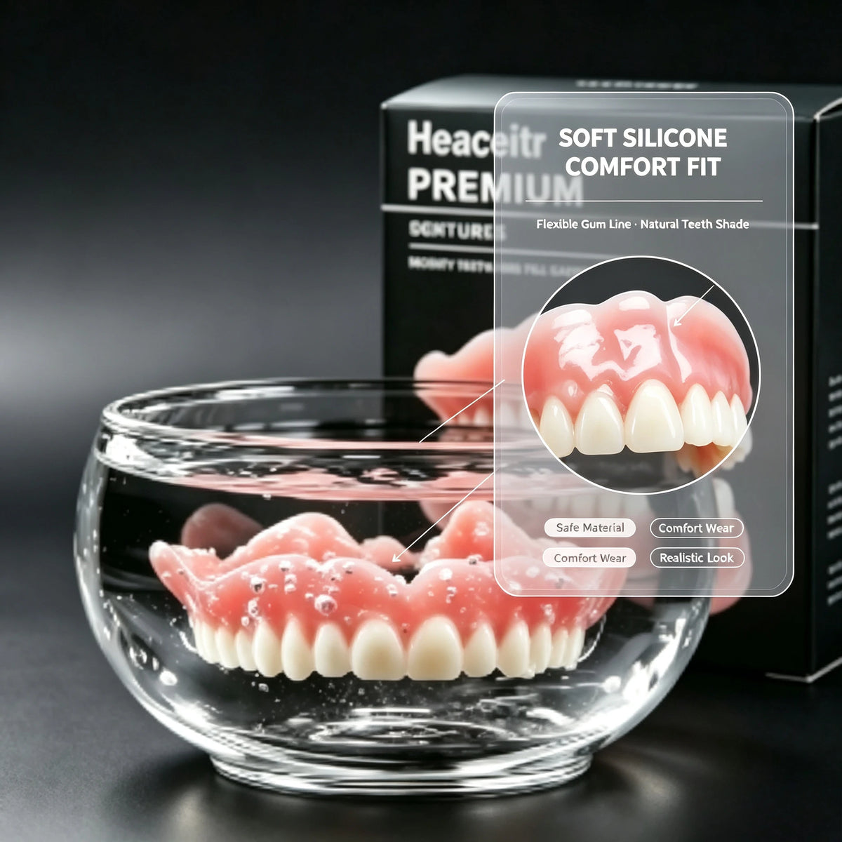 Custom Fit Silicone Comfort Dentures