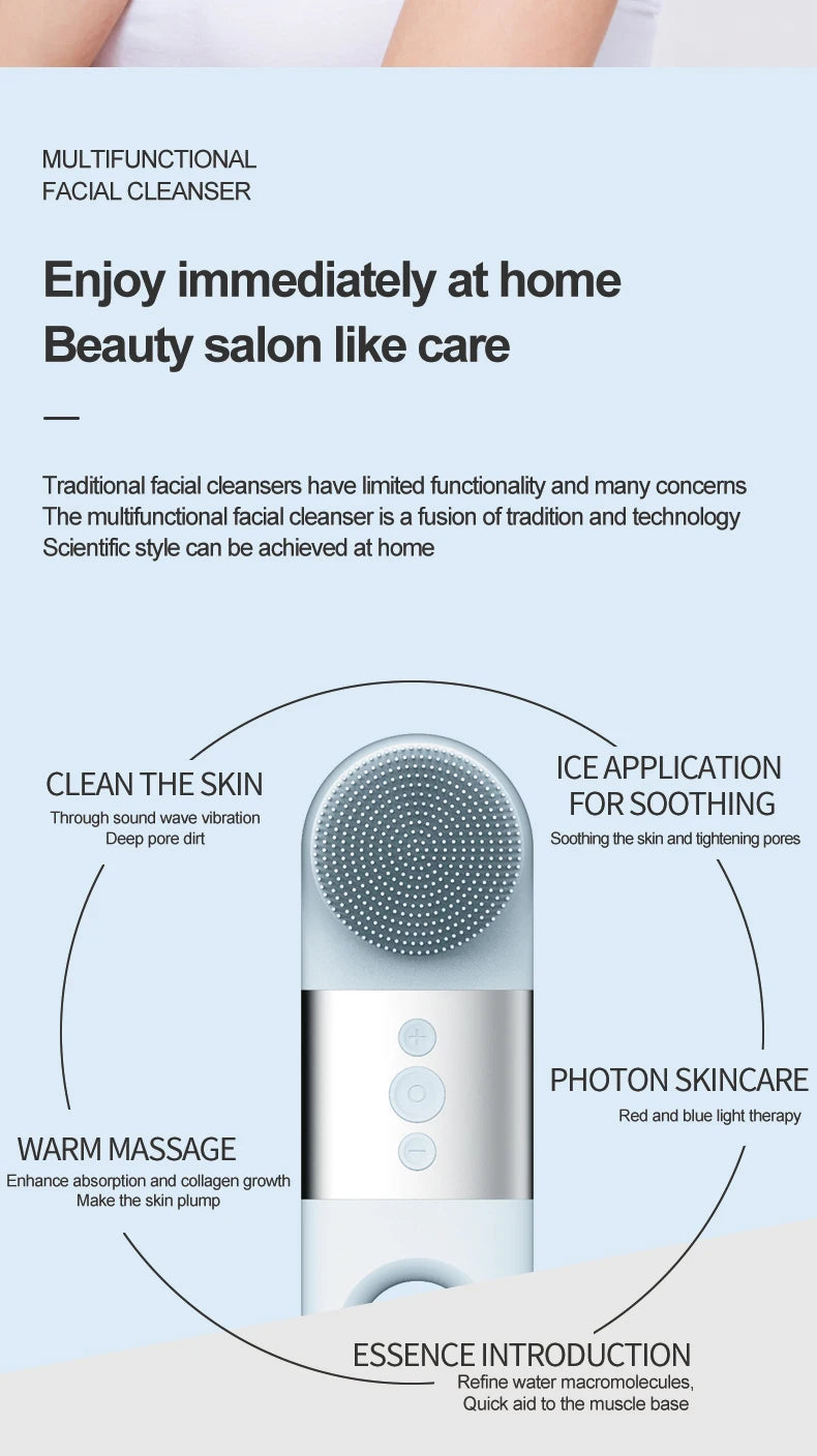 Hot and Cold Sonic Facial Cleansing Brush