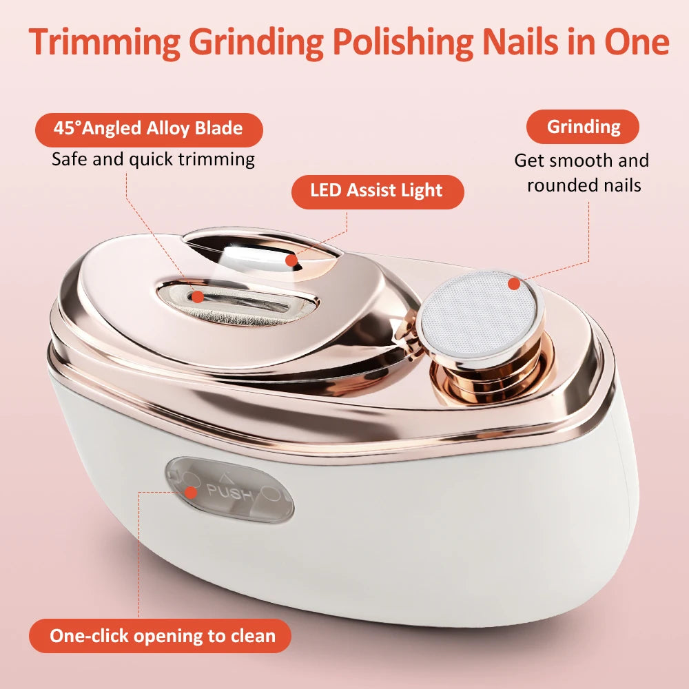 Electric Automatic Nail Clipper with LED Light - 5