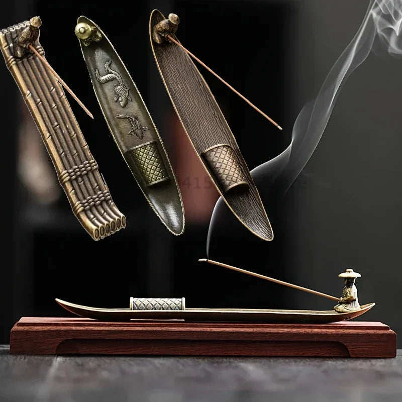 Ancient Style Boat Incense Stick Holder for Aromatherapy