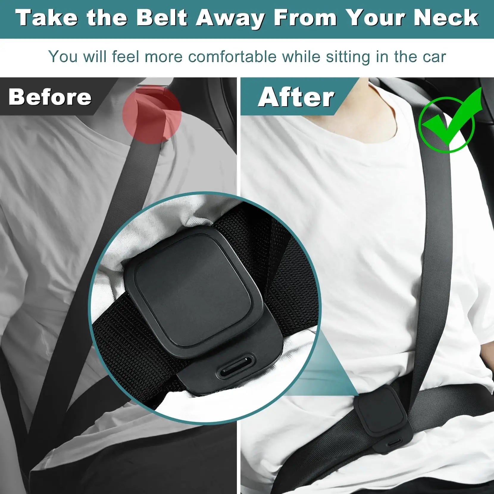 Comfortable Car Seat Belt Adjuster Clip for Driving - 10