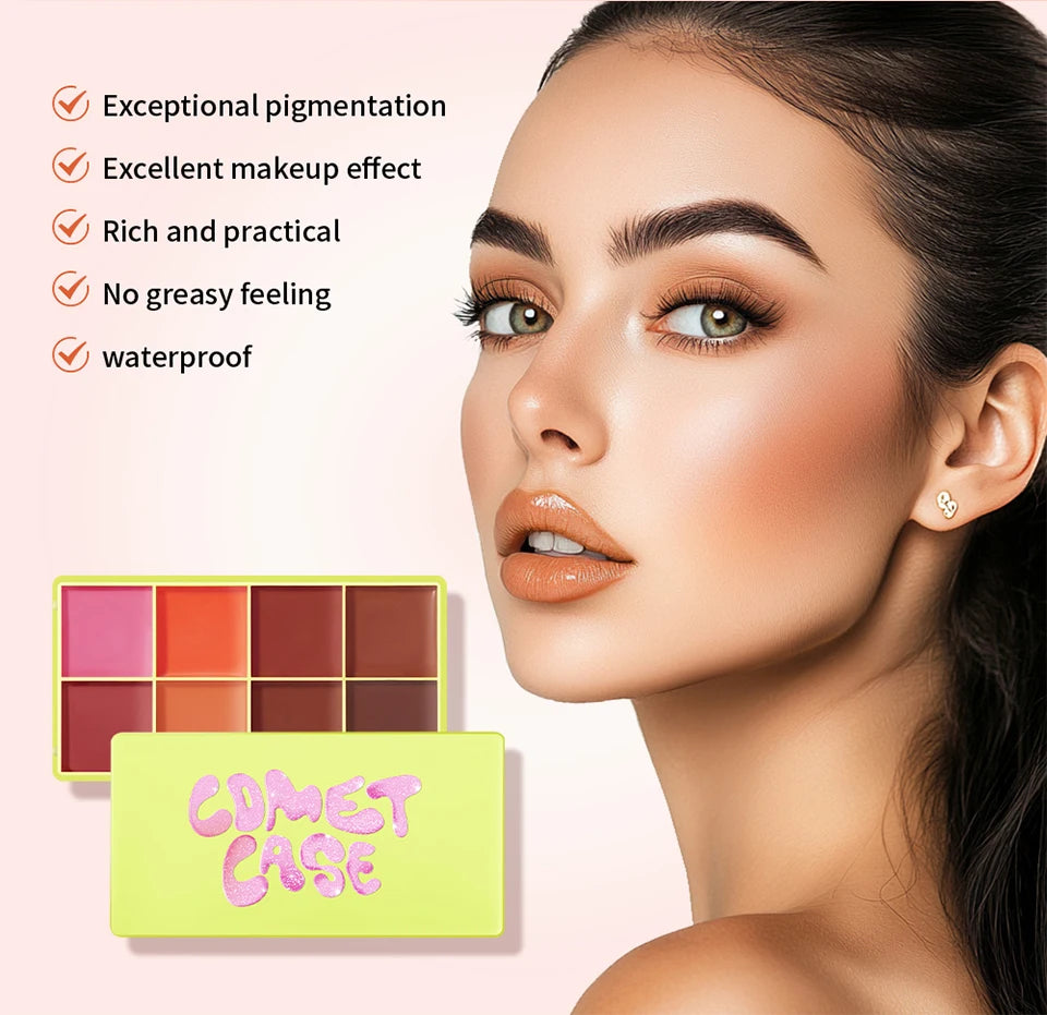 8-Color Cream Blush and Contouring Makeup Palette - 9