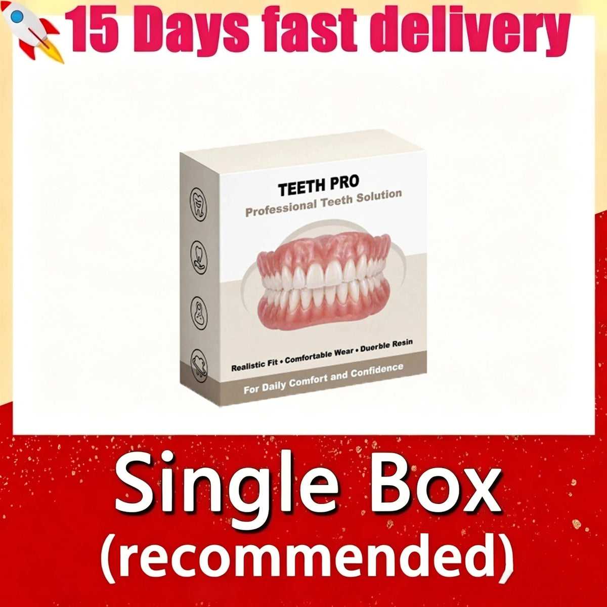 Comfortable Realistic Silicone Upper and Lower Dentures