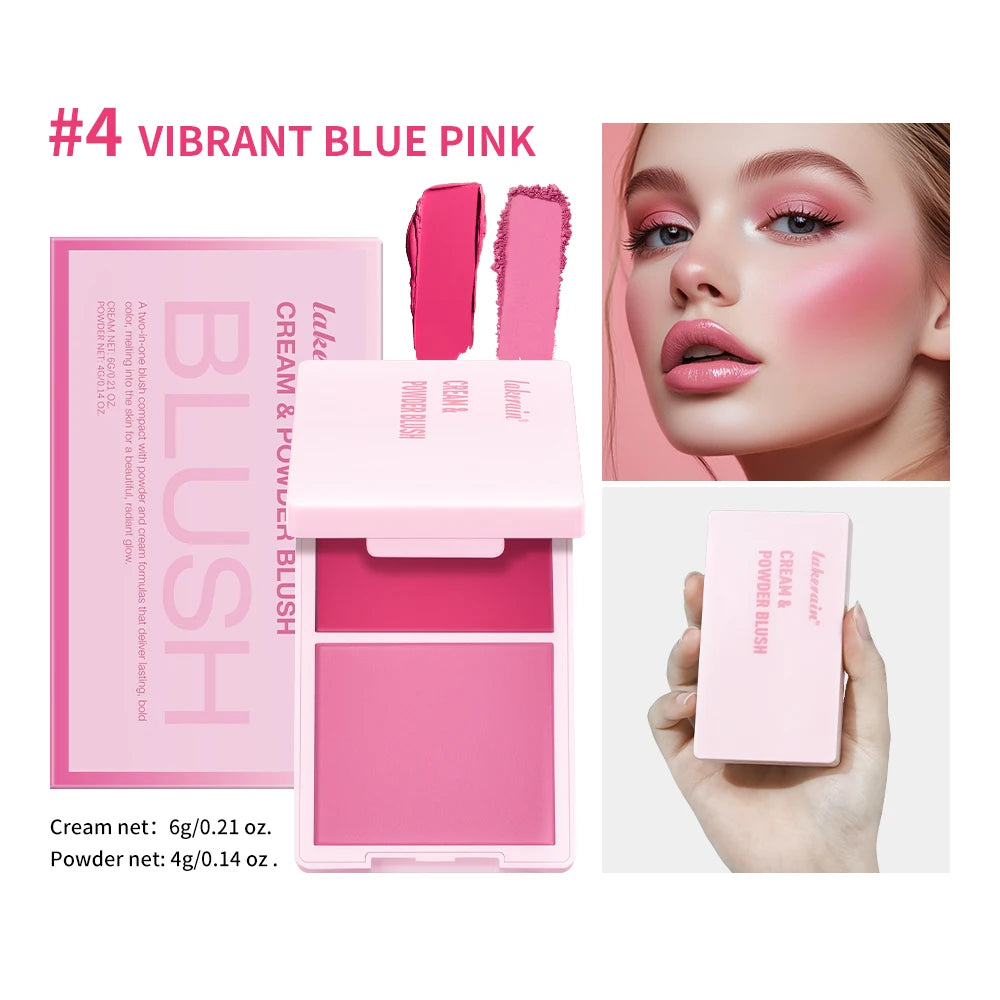 2-in-1 Cream and Powder Blush Palette for Radiant Glow - 22